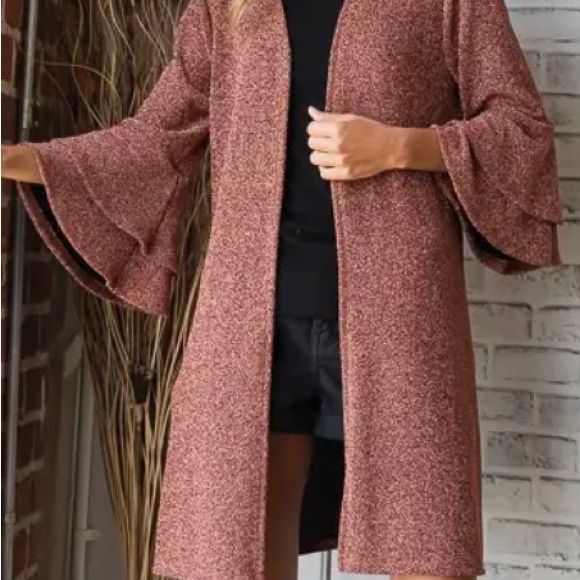 Sweaters - Jade by Jane Blush Bronze Shimmer Cardigan L/XL. Holiday-Party